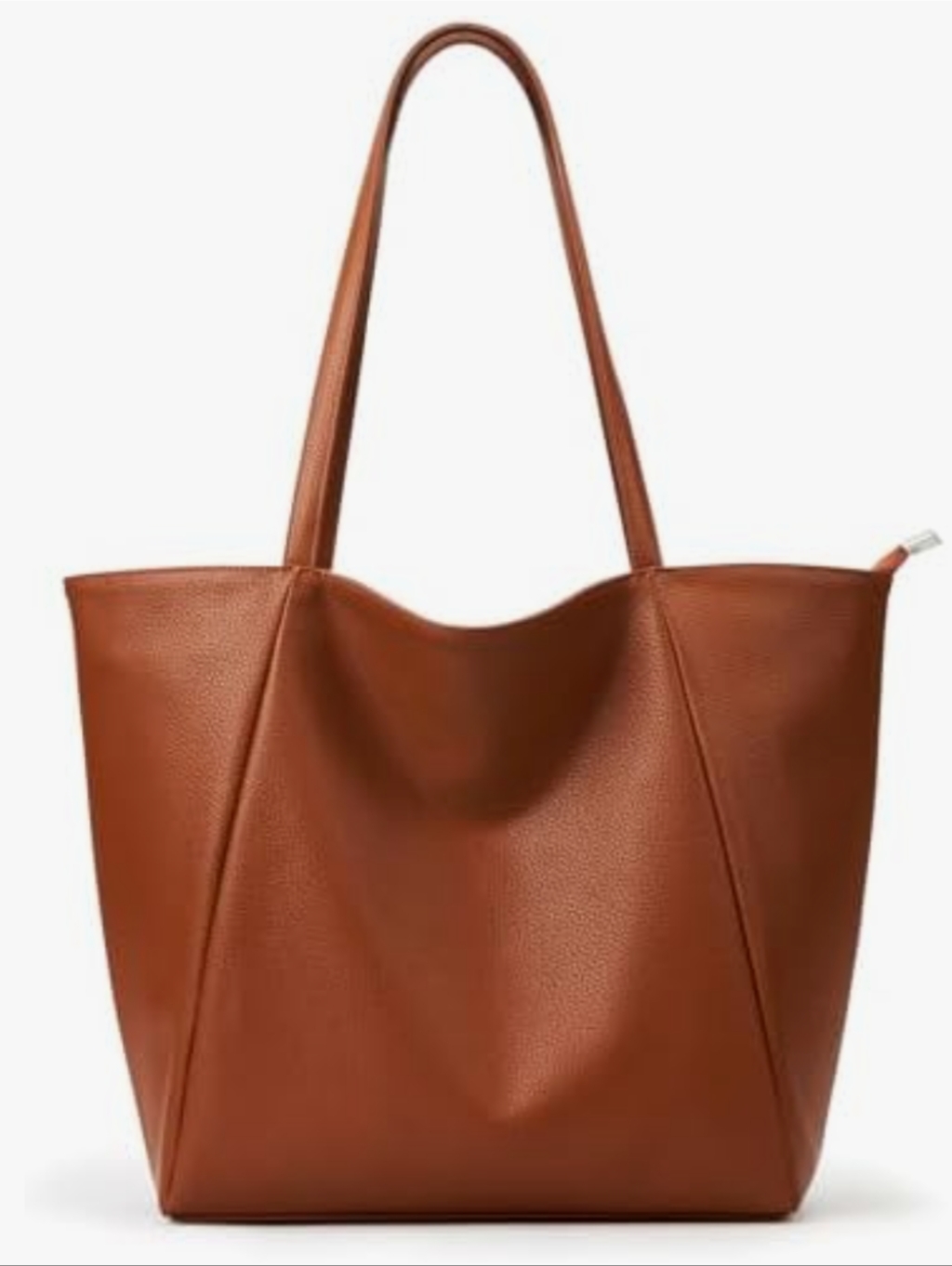 Kailidi Classic Brown Vegan Leather Large Tote Bag